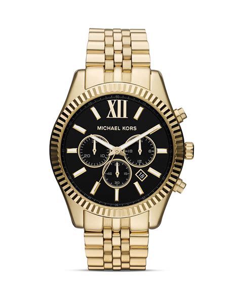 michael kors mens lexington chronograph stainless steel watch|oversized lexington gold tone watch.